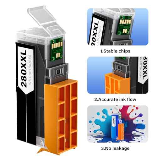 280 281 XXL Ink Cartridges | PGI-280XXL CLI-281XXL | 15 Packs Combo, Compatible Replacement for Canon TR8620a TR8620 TR8500 TR8600 TR8622a TR7520 TS9521c TS9520 TS6320 TS6120 TS702a Pixma Printers