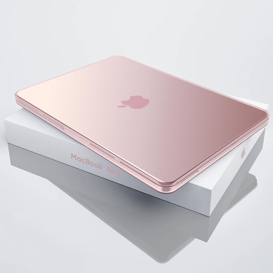Soonjet Invisible Armor MacBook Neo Case 13 Inch A3404 - Blush Clear Anti-Scratch & Fingerprint Protection | Stylish Pink Laptop Cover