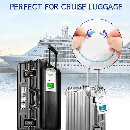8 Pack Cruise Lanyards Set for Ship Cards, with Retractable Badge Reel Waterproof Luggage Tag Holders Id Card Holders, Sea-Themes Pattern for All Cruises Ticket Key Cards Luggage Tag