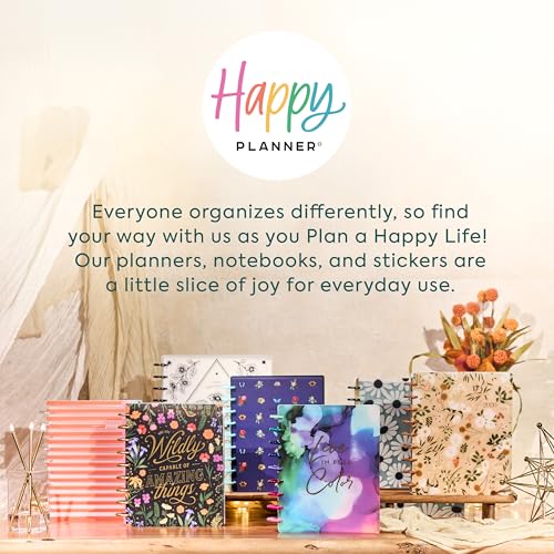 Happy Planner Disc-Bound Planner Jan.?Dec. 2026, Includes 3 Extra Months and 2 Sticker Sheets, Classic Size, 7" x 9.25", Dashboard Layout, Grounded Magic