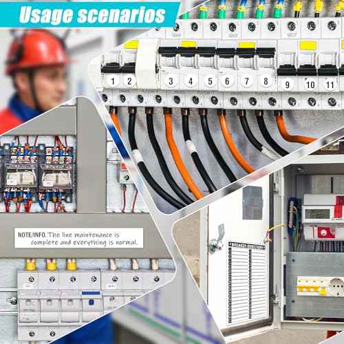 14 Sheets Breaker Panel Labels, 10 Electrical Box Catalog Labels and 4 Number Stickers, Colorful Durable Removable Electrical Number Directory Load Center Sticker £¨Black£©