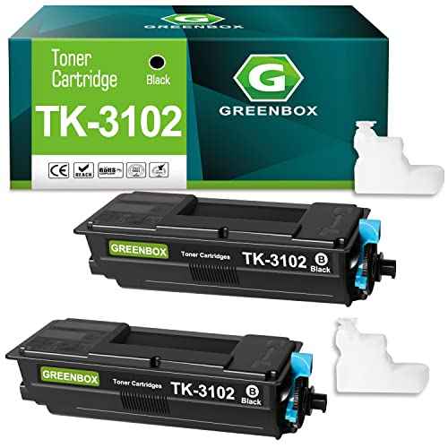 GREENBOX Compatible TK3102 High-Yield Toner Cartridge Replacement for TK3102 TK-3102 1T02MS0US0 for ECOSYS M3040idn M3540idn FS-2100DN FS-2100D Printer (12,500 Pages, Black, 2-Pack)