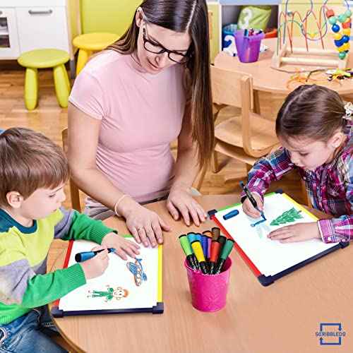 ScribbleDo 10 Pack Magnetic Dry Erase Board for Kids Whiteboard 9¡±x12¡± Includes White Board for Writing Learning & Drawing Art Educational Kids Toy