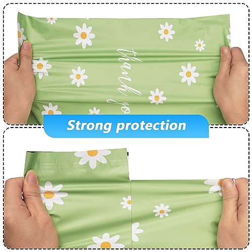 Thank You Poly Mailer 10x13 Inch - Chrysanthemum Design, 100 Pack