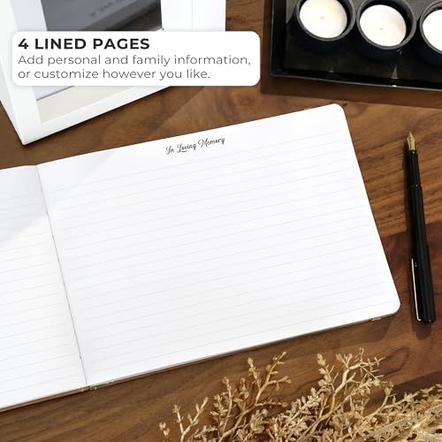 Skyline Funeral Guest Book, Sign In with Name & Address, Hardcover Brown, 10 x 7 in, 738 Entries