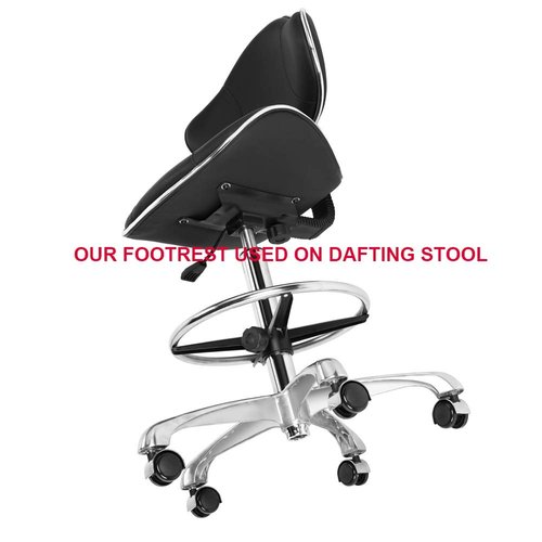 Kaleurrier Metal Chrome Foot Rest Foot Ring for Studio Drafting Chair Office Stool Salon Stool,16 inches Diameter