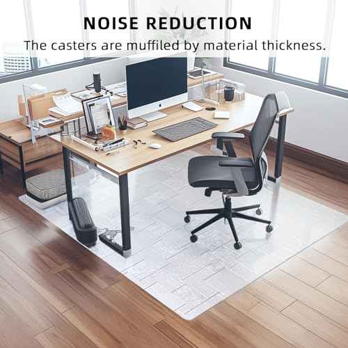 Chair Mat for Hardwood Floor, 48x36 inches Floor Mat Protector for Office Chair, Desk, Home, Frosted Pattern Rectangle Floors Protector
