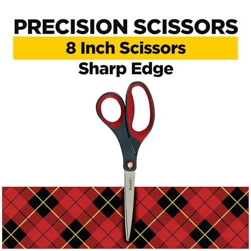 Scotch 8-Inch Precision Scissors for Fabric, Paper & Photos - Left/Right Hand