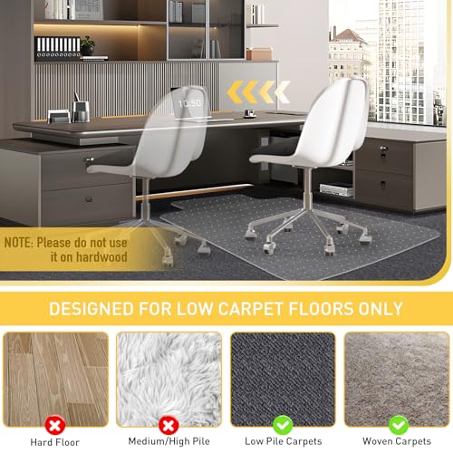 PHOUZIN Heavy-Duty 36x48 Office Chair Mat for Carpet with Cleats