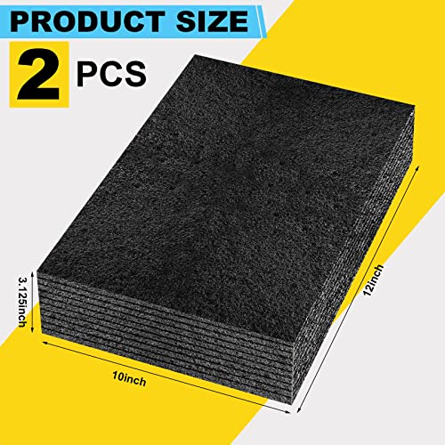 2 Pcs Polyethylene Foam Block, 12" X 10" 3.125", Black