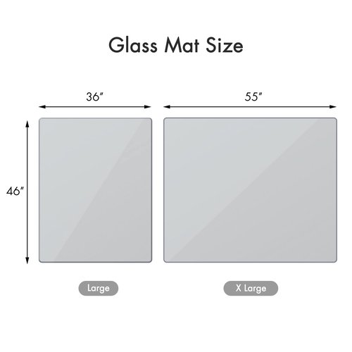 GLSLAND Office Chair Mat for Carpet - 36" x 46" Tempered Glass Floor Mat - for Office Chair on Carpet - 1/6" Thick Clear Computer Floor Mat with 4 Anti-Slip Pads