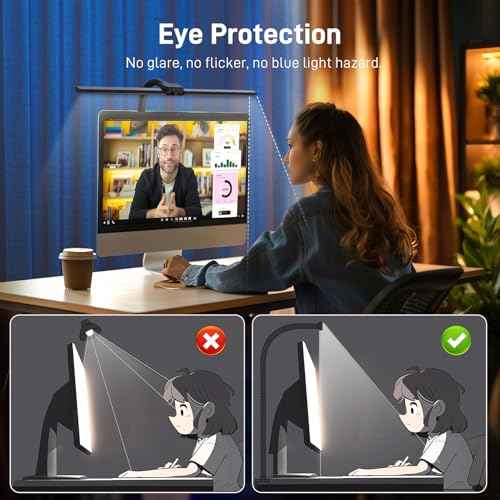 LED Desk Lamp for Home Office, Eye-Caring Desk Light with Clamp, 15W Double Head Architect Task Lamp Stepless Dimming, Flexible Gooseneck Bright Table Lamp for Study Reading Workbench Drafting