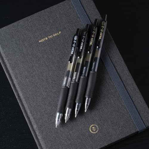 Pilot G2 Premium Gel Pens, Black Pens, Bold Point 1 mm, 12 Black