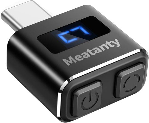 Meatanty USB-C Mouse Jiggler - Undetectable Automatic Shaker with LED Screen & ON/OFF Buttons