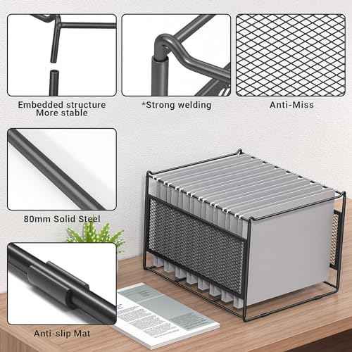 2 Pack Hanging File Folder Frame Letter/Legal Size,Hanging Files Holder Rack for Desk Organizer,Hanging Folder Rails,Only Fit Filing Cabinet Drawers over 10" in Height,15.2" Lx12.4" Wx10" H