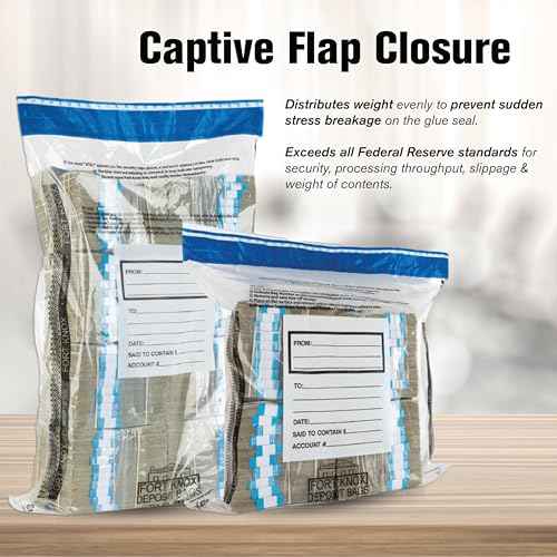 BankSupplies Ultima Blue Tamper-Evident Clear Deposit Bags 9W x 12H Pack of 100 with Advanced Security Detection Features