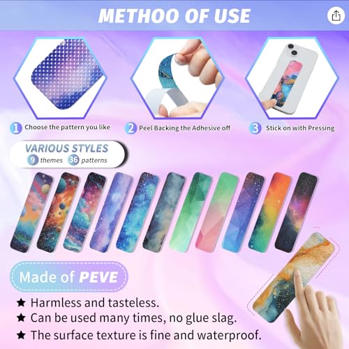 Colorful 48 Pieces Anxiety Sensory Stickers with Textured Surfaces - Safe & Reusable Fidget Strips for Kids & Adults, Office & Classroom Stress Relief