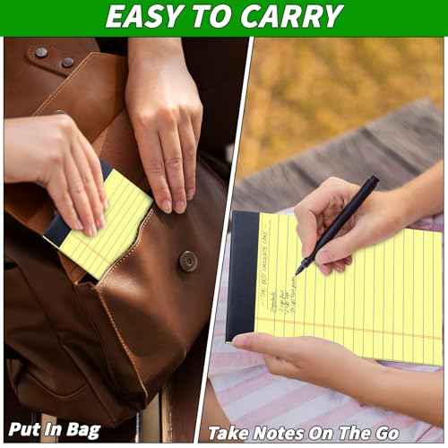 48 Pack Legal Pads Bulk,5 x 8 Inch White Notepad, Note Pads College Ruled Perforated Memo Pad for Work Study Daily Note Taking List, Lined Writing Pads Memo Refills Notepads for Office Home School