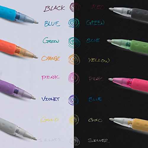 Pentel Sparkle and Krazy Pop, Metallic Gel Ink Pen, (1.0mm), Bold Line, Assorted Ink Colors, 12 count (K91BP12M)