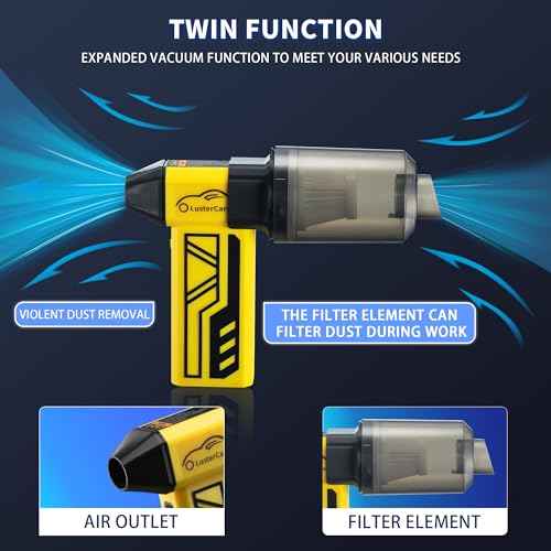 Compressed Air Duste Blower, Twin Fuction Violent Fan, Computer Keyboard PC Fan Car Cleaning, with Vacuum Cleaner Set