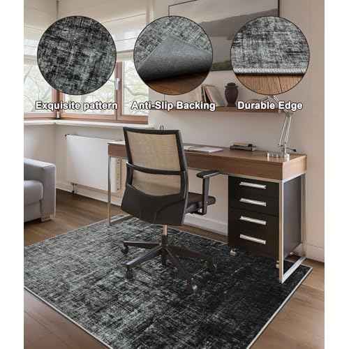 chakme Office Chair Mat for Hardwood Floor, 72"x48" Easy Glide Computer Desk Mat Protector for Rolling Chair Under Desk Rug Nonslip Backing, Machine Wash, (Abstract)