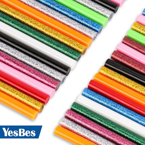 YesBes 300-Pack Colored Mini Hot Glue Sticks 4" x 0.27" for All Temp Glue Guns