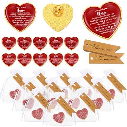 Sasylvia 100 Sets Nurse Lapel Pins Nurse Practitioner Week Appreciation Gifts Bulk Heart Enamel Rn Brooches LPN Badges Nursing Student Accessories Nursing Supplies for Medical Assistant