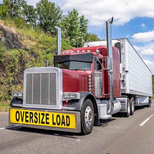 Newwiee 2 Pcs Oversized Load Banner with Grommets 12 x 60 Inch Wide Load Sign for Trucks Escort Vehicles Accessories