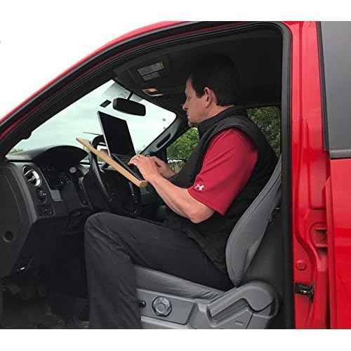 Executive Size (18 1/2" x 14 1/2") Car Table ? E-book & Notepad Vehicle Desk - Mobile Office - Steering Wheel Mountable Desk - Portable Automobile Desk For Laptop Computer/iPad - Car Tray