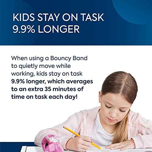 Bouncyband Original Bouncy Bands for Chairs, Black, 1 Count ?Chair Bands for 13¡± to 17¡± Wide Chair Legs with 1.5¡± Diameter Support Pipes ? Silent Sensory Tool Increases Focus & Relieves Stress