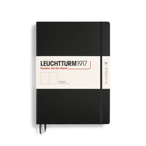 LEUCHTTURM1917 - Notebook Hardcover Master Classic A4+ - 235 Numbered Pages for Writing and Journaling (Black, Plain)
