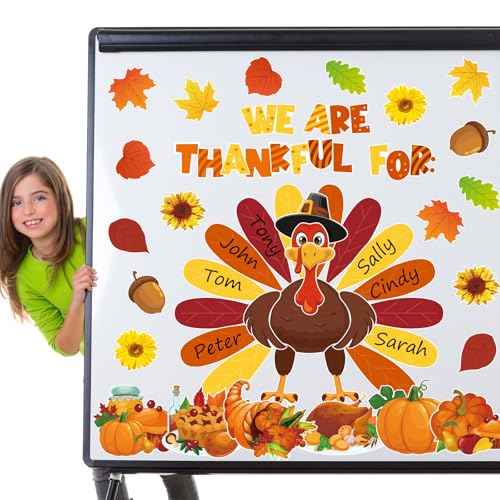 Thanksgiving Bulletin Board Decorations, Fall Classroom Decorations Set, Turkey and Fall Themed Bulletin Boards Decor for Classroom Elementary Middle High School (Turkey)