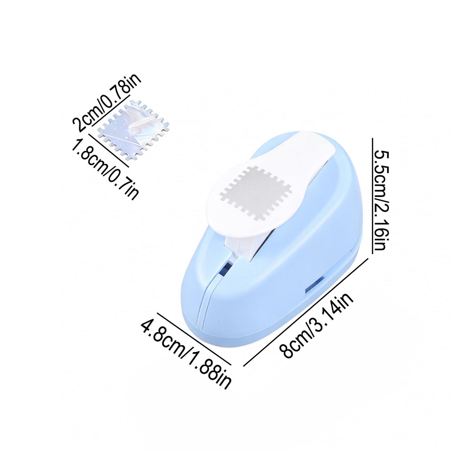 YOUQIWJ 2cm Postage Stamp Square Paper Punch, Stamp Shape Lever Action Hole Puncher for Scrapbooking, Card Making and DIY Paper Crafts