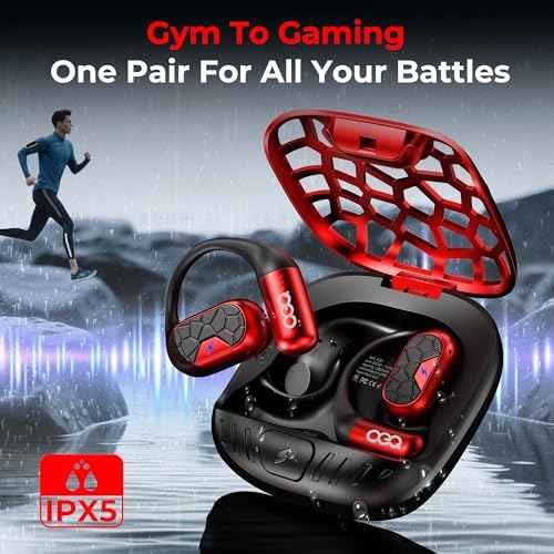 OEQ Open-Ear Bluetooth Earbuds - 24H Playtime, IPX5 Waterproof, Comfortable Clip-On Design for Workouts, Office, and Sensitive Ears with Secure Fit & Crystal Sound