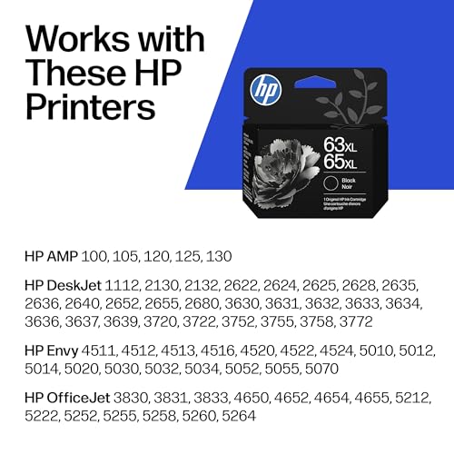 HP 63XL/65XL High-Yield Black Ink Cartridge Replaces Both, 300 Pages - Compatible with HP DeskJet & Office Printers
