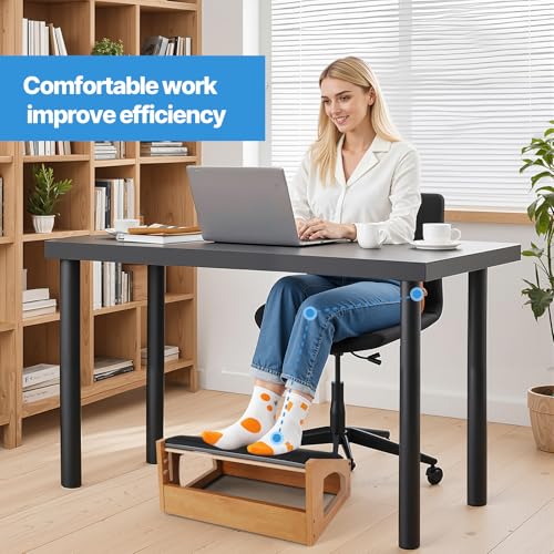XINGMIAOWJ Ergonomic Foot Rest Under Desk - 4-Height Adjustable Foot Stool Natural01