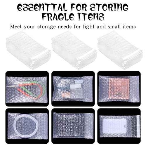 300Pcs Bubble Wrap Bags 4 x 6 Inch Clear Bubble Out Bags Self Sealing Bubble Wrap Pouches Double Wall Bubble Pouch Bag for Moving and Storage