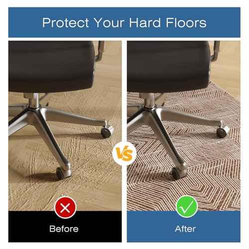 Office Chair Mat for Hardwood & Tile Floor, 60" x 75" Large Chair Mat for Rolling Chairs, Anti-Slip Under Desk Rug Floor Protector for Home Office, Washable Area Rug for Living Room, Brown