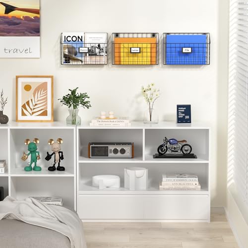 3-Tier Wall-Mounted Hanging File Organizer with Detachable Design - Office & Home Office Storage