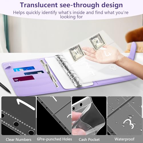 Violet 100 Envelopes Money Saving Challenge Binder with Trackers & Budget Organizer