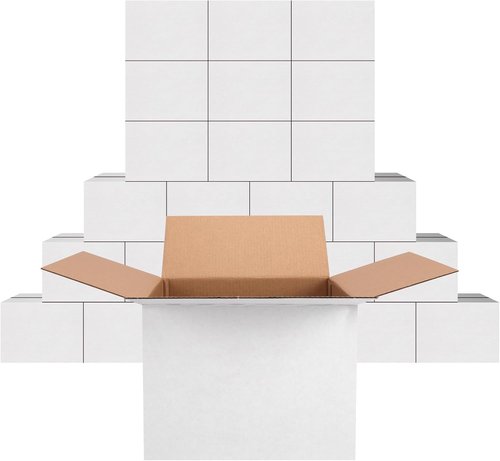 PETAFLOP 25 Pack Small White Shipping Boxes - 8x8x6 Corrugated Cardboard for Business & Mailing