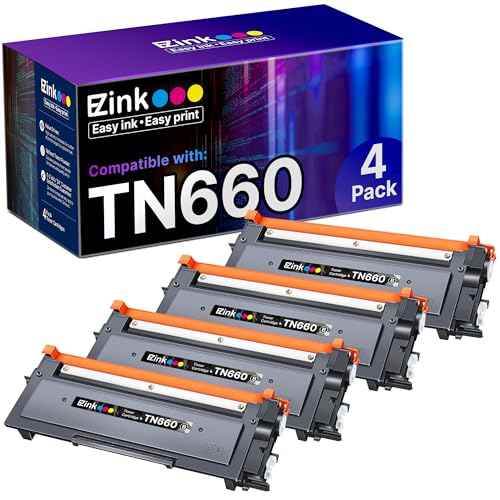 E-Z Ink Compatible TN660 Toner Cartridge Replacement for Brother TN660 TN-660 TN630 High Yield to Use with HL-L2300D HL-L2380DW HL-L2320D DCP-L2540DW HL-L2340DW HL-L2360DW MFC-L2720DW (Black, 4 Pack)