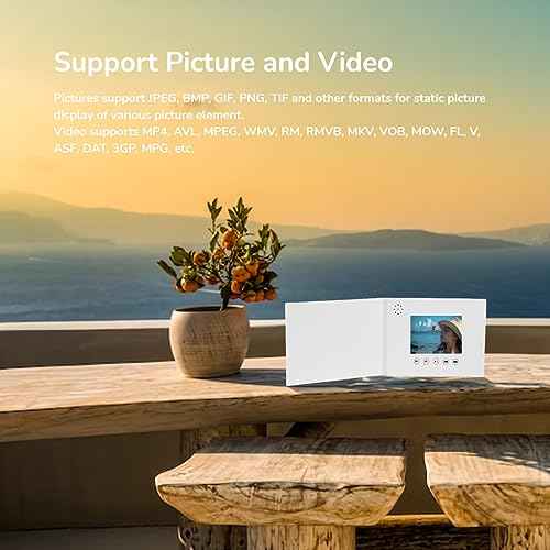 Video Greeting Card, Electronic Video Brochure with LCD Screen, Support Picture and Video DIY, Wedding Decorations and Gift(4.3inch)
