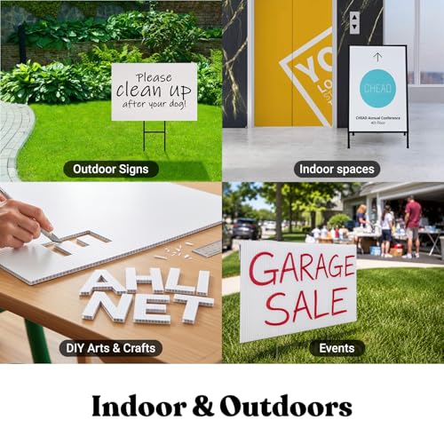T-Sign White Corrugated Plastic Sign Board 24x36 Inches 2-Pack Indoor Outdoor