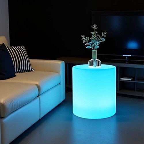 16-inch LED Cylinder Stool, 16 Colors Changing LED Glow Chair, Rechargeable Round Side Table, Glow Low Stools w/Remote, Waterproof Glowing Mood Chair Lamp for Indoors, Garden Patio Party Decor