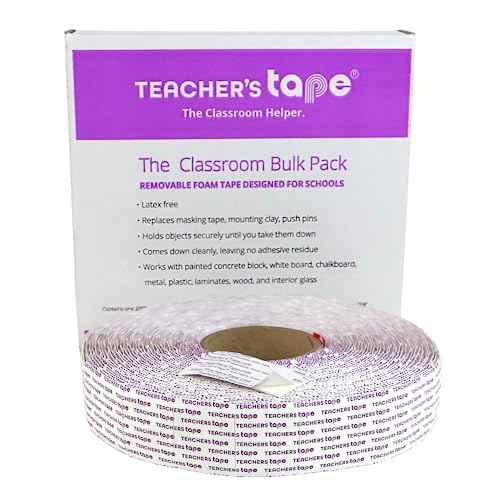 Teachers Tape¢â Bulk Pack (2000 Pieces per roll), Double-Sided Removable Foam Tape for Wall Mounting