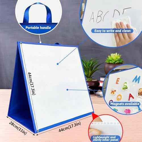 Felt Flannel Board/Dry Erase White Board for Toddlers,17.3 * 17.3in,Double-Sided,Folding,Standing,for Wall,Classroom,Preschool,Kiddie Corner,Interactive,Gifts for Kid