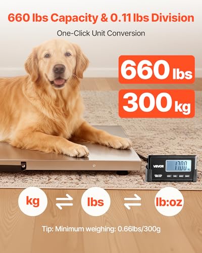 VEVOR 660LBS Digital Shipping Scale, High Accuracy Postal Luggage Weighing