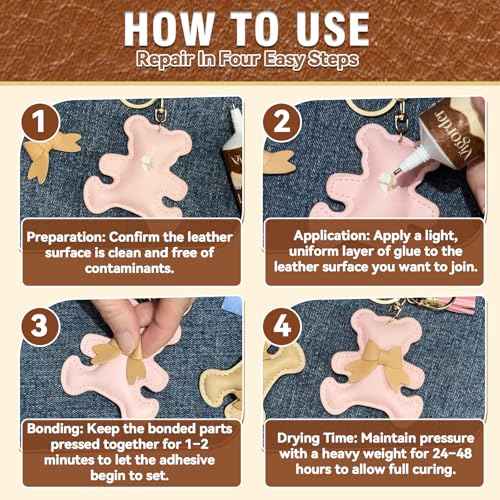 Leather Glue, 60ml Leather Glue Adhesive, High-Strength & Flexible, Transparent & Waterproof, for Jackets, Handbags, Sofas, Furniture, Car Seats, and Shoes