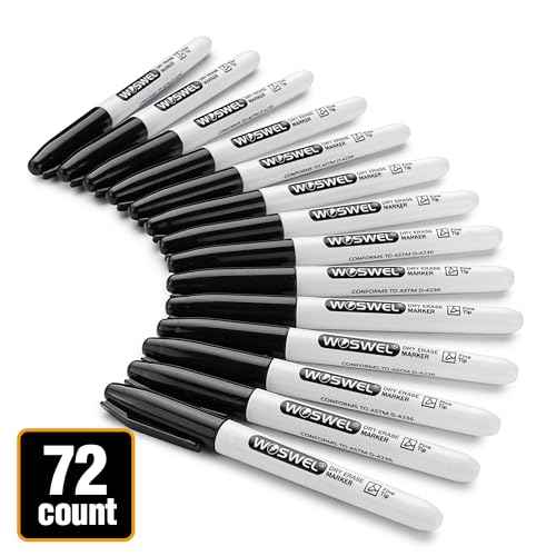Dry Erase Markers Bulk, 72 Pack Black Fine Tip Whiteboard Markers